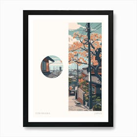 Yokohama Japan Cut Out Travel Poster Art Print