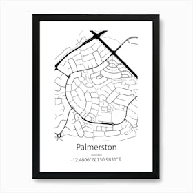 Palmerston North,New Zealand Minimalist Map Art Print