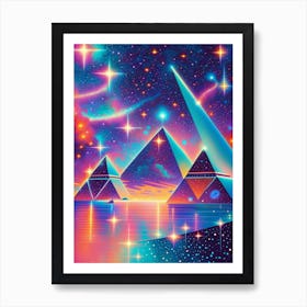 Fantasy Pyramids In Space Art Print