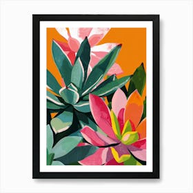 Succulents Plant Minimalist Illustration 7 Art Print