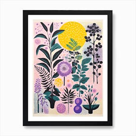 Colourful Botanical Risograph Style 22 Art Print