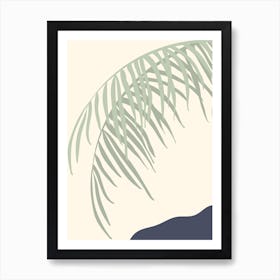 Palm Leaves In Sage And Blue Art Print