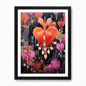 Surreal Florals Bleeding Heart Dicentra 2 Flower Painting Art Print