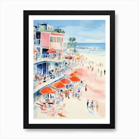 Lido De Jesolo   Italy Beach Club Lido Watercolour 2 Art Print