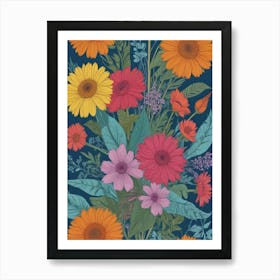 Floral Seamless Pattern 2 Art Print