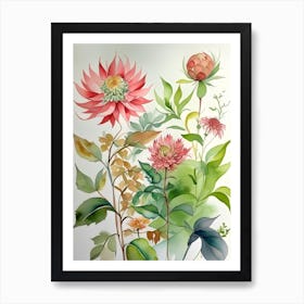 Watercolor Flowers Art Print
