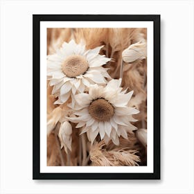 Boho Dried Flowers Sunflower 4 Art Print