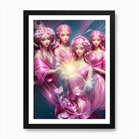 Fantasy Four Goddesses Art Print