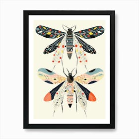 Colourful Insect Illustration Fly 10 Art Print