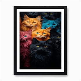 Group Of Cats That Are All Different Colors Art Print