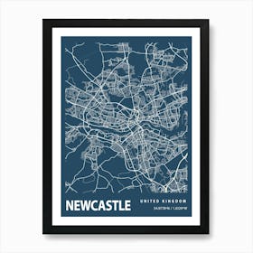 Newcastle Blueprint City Map 1 Art Print