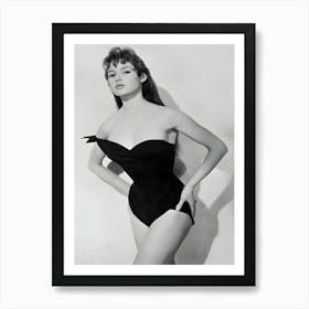 Brigitte Bardot Posing In Bathing Suit Art Print