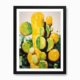 Cactus Painting Lemon Ball 2 Art Print