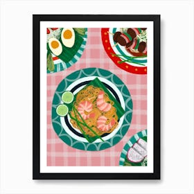 Asian Food For Dinner Art Print