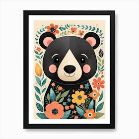 Floral Cute Baby Bear Nursery (7) Art Print