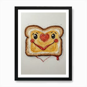 Heart Shaped Toast Art Print