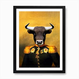 Colonel Dawn The Bull Pet Portraits Art Print