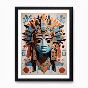 Aztec Head Art Print