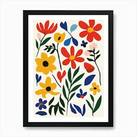 Flowers On A White Background 10 Art Print