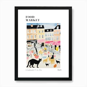 The Food Market In Bath 1 Illustration Poster Art Print