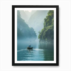 Boat On A Lake 2 Art Print