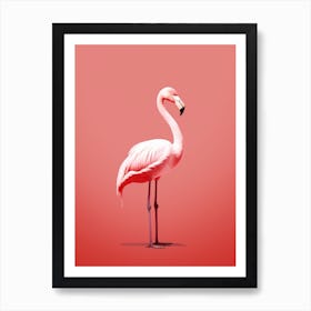 Minimalist Flamingo 1 Illustration Art Print