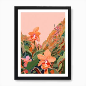 Boho Wildflower Painting Orchid 1 Art Print