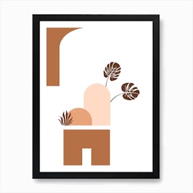 Arch Windows And Palm Leaves Art Print
