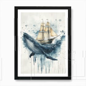 Whale Ship Canvas Print Art Print