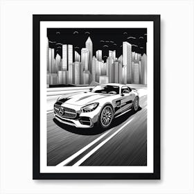 Mercedes Benz Amg Gt City Drawing 3 Art Print