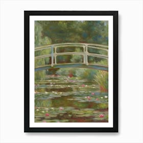 Bridge Over A Pond Of Water Lilies Art Print