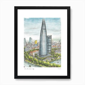 Ho Chi Minh City Vietnam Drawing Pencil Style 1 Travel Poster Art Print