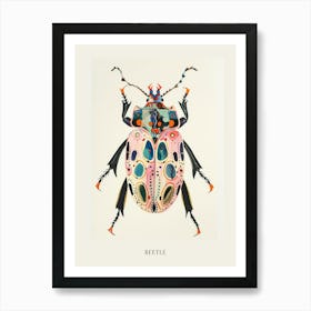 Colourful Insect Illustration Beetle 21 Poster Art Print