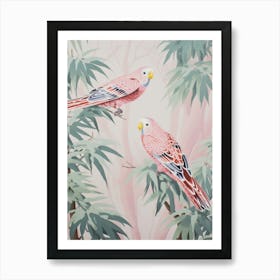 Vintage Japanese Inspired Bird Print Budgerigar 3 Art Print