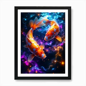 Cosmic Koi Dance Art Print