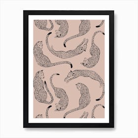 Pink Leopard Love  Art Print