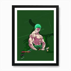 Anime Negative Space ― Roronoa Zoro One Piece Art Print