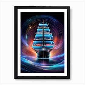 Ship In The Sea 4 Art Print