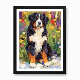 Bernese Mountain Dog Acrylic Painting 1 Art Print