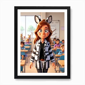 Zebra In The Classroom Art Print