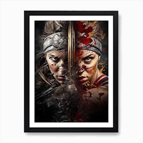 The Dual-Faced Warrior Art Print