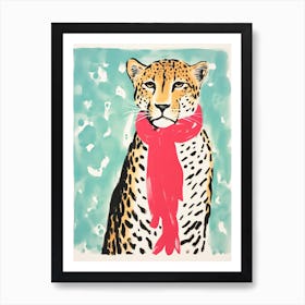 Leopard In Scarf Art Print