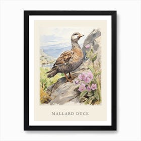 Beatrix Potter Inspired  Animal Watercolour Mallard Duck 3 Art Print