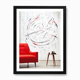 Abstract Design Featuring A Collection Of Organic Marks Circular Strokes Meeting Atcdoticals Empha (2) Art Print