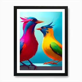 Colorful Birds-Reimagined Art Print