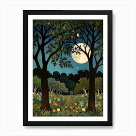 William Morris Moonlight In The Forest 160 Art Print