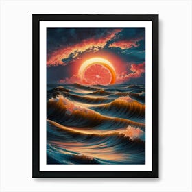 Sunset Over The Ocean 9 Art Print