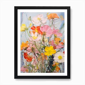 Abstract Flower Painting Portulaca 1 Art Print