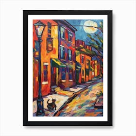 Painting Of Toronto Canada With A Cat In The Style Of Fauvism  4 Art Print