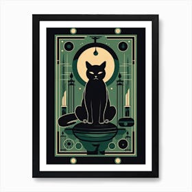 The Tower, Black Cat Tarot Card 2 Art Print